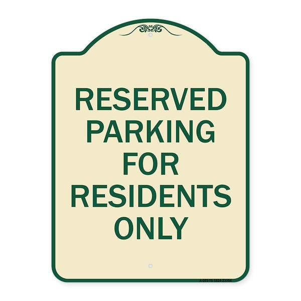 Signmission Parking Space Reserved Parking Reserved for Residents Heavy-Gauge Alum, 24" x 18", TG-1824-23354 A-DES-TG-1824-23354 - main